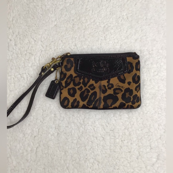Coach Handbags - Coach Cheetah Print Wristlet Wallet